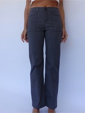 Vintage Gray Straight-Leg Pants